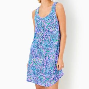 Lilly Pulitzer Lela Henley Lilac Rose Tank Dress NWT Size XL